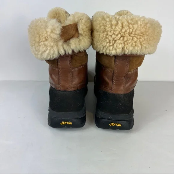 UGG men's Butte Worchester Brown Leather Waterproof Vibram Boots Mens Size 9 - Picture 4 of 13